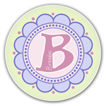 Name Doodles - Personalized Melamine Plates (Scallop Pink) (NDSP-PA)